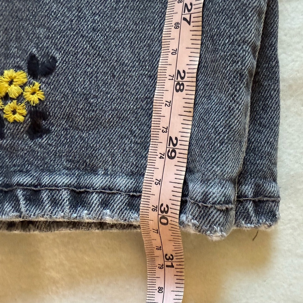 Zara Slim Full Length Black Floral High Rise Jeans - Picture 9 of 9